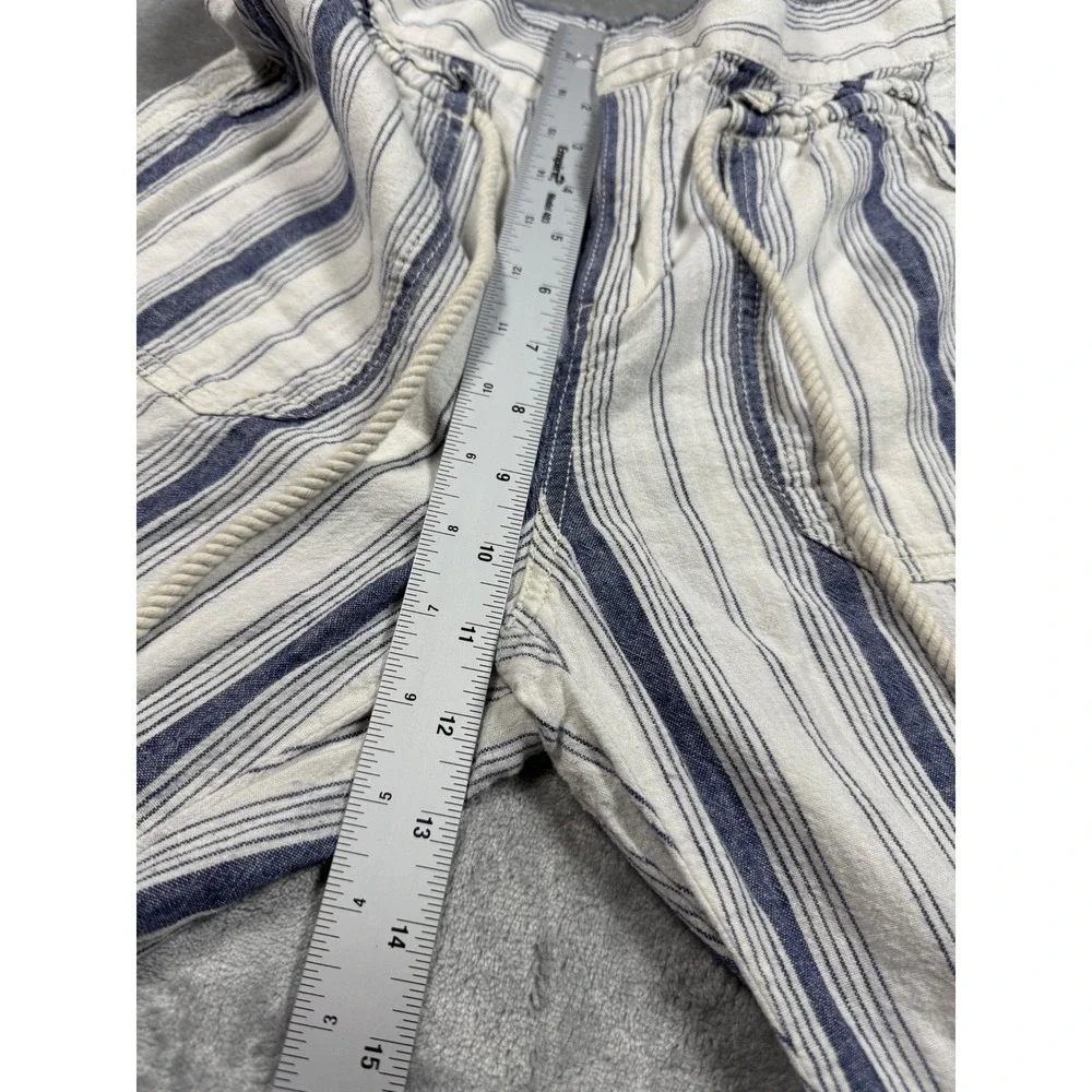 Anthropologie Seashore Striped Linen Blend Drawstring Pants Size 2P - Picture 11 of 13